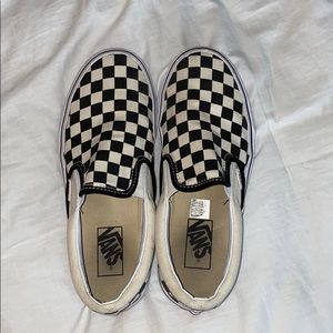 Checkered slip on vans